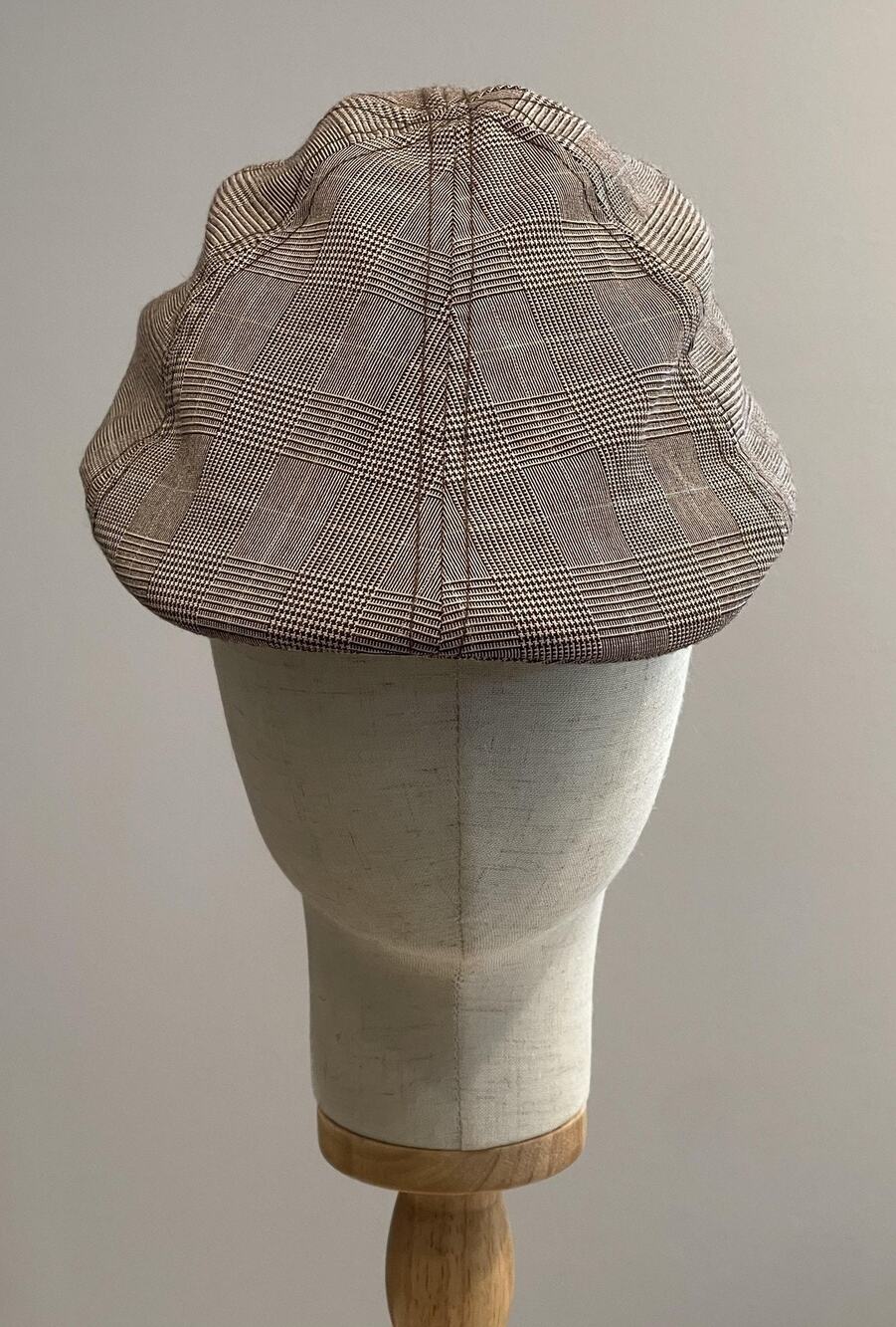 Dorfman Pacific Hat Cap Newsboy Mens M Brown Plaid Twill Lined Casual Fall